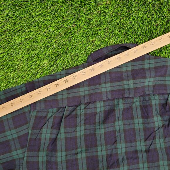 Vintage Pendleton Flannel Plaid Button Shirt Large 24x30 Blue Green - Picture 5 of 12